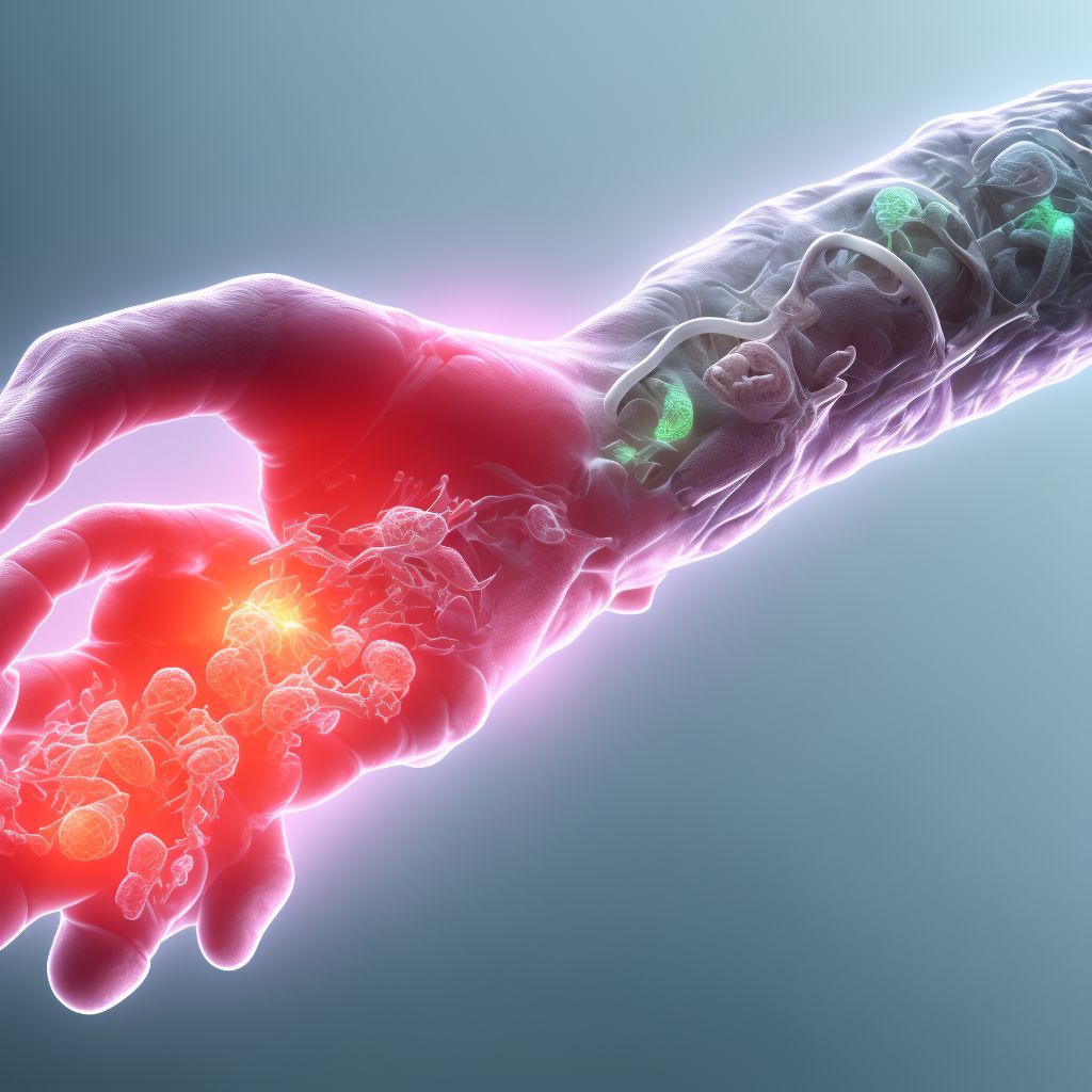 Sprain of metacarpophalangeal joint of thumb digital illustration