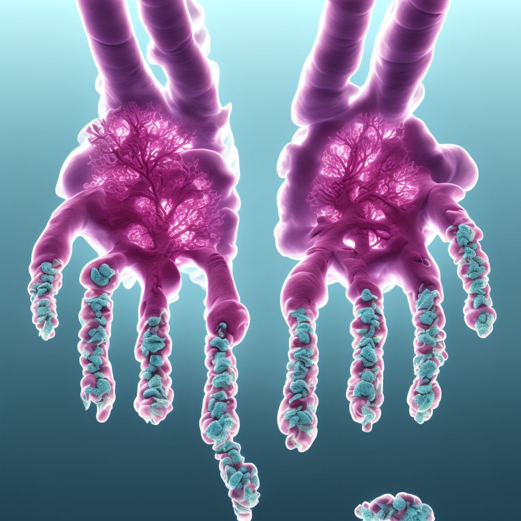 Sprain of metacarpophalangeal joint of left index finger digital illustration