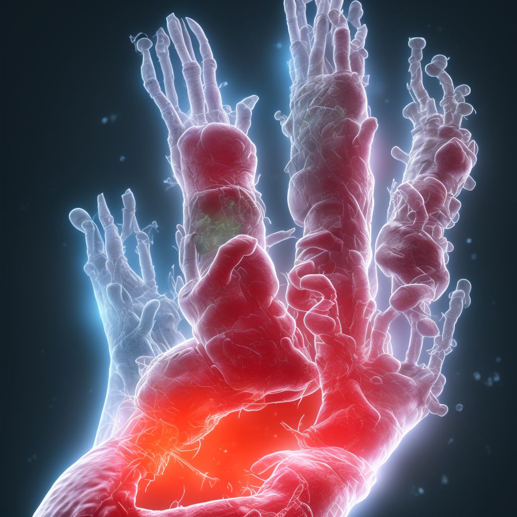 Sprain of unspecified part of wrist and hand digital illustration