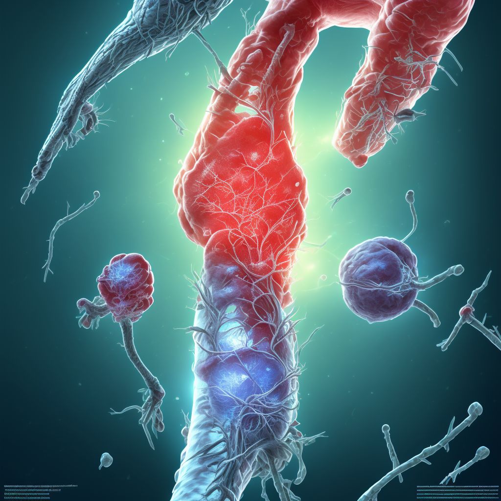 Unspecified injury of ulnar artery at wrist and hand level of left arm digital illustration