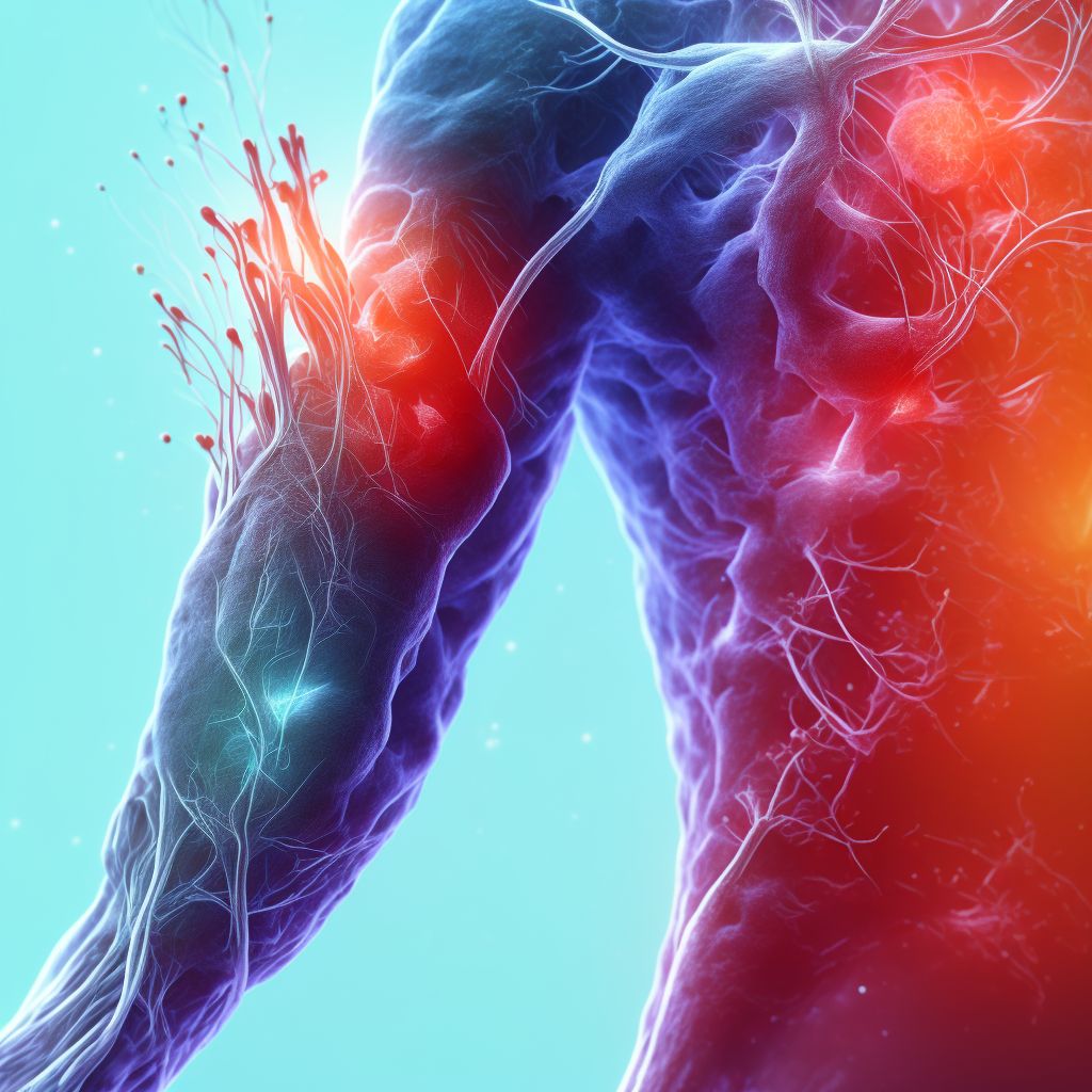 Unspecified injury of ulnar artery at wrist and hand level of unspecified arm digital illustration