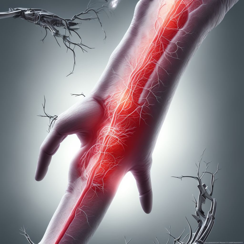 Laceration of ulnar artery at wrist and hand level of unspecified arm digital illustration