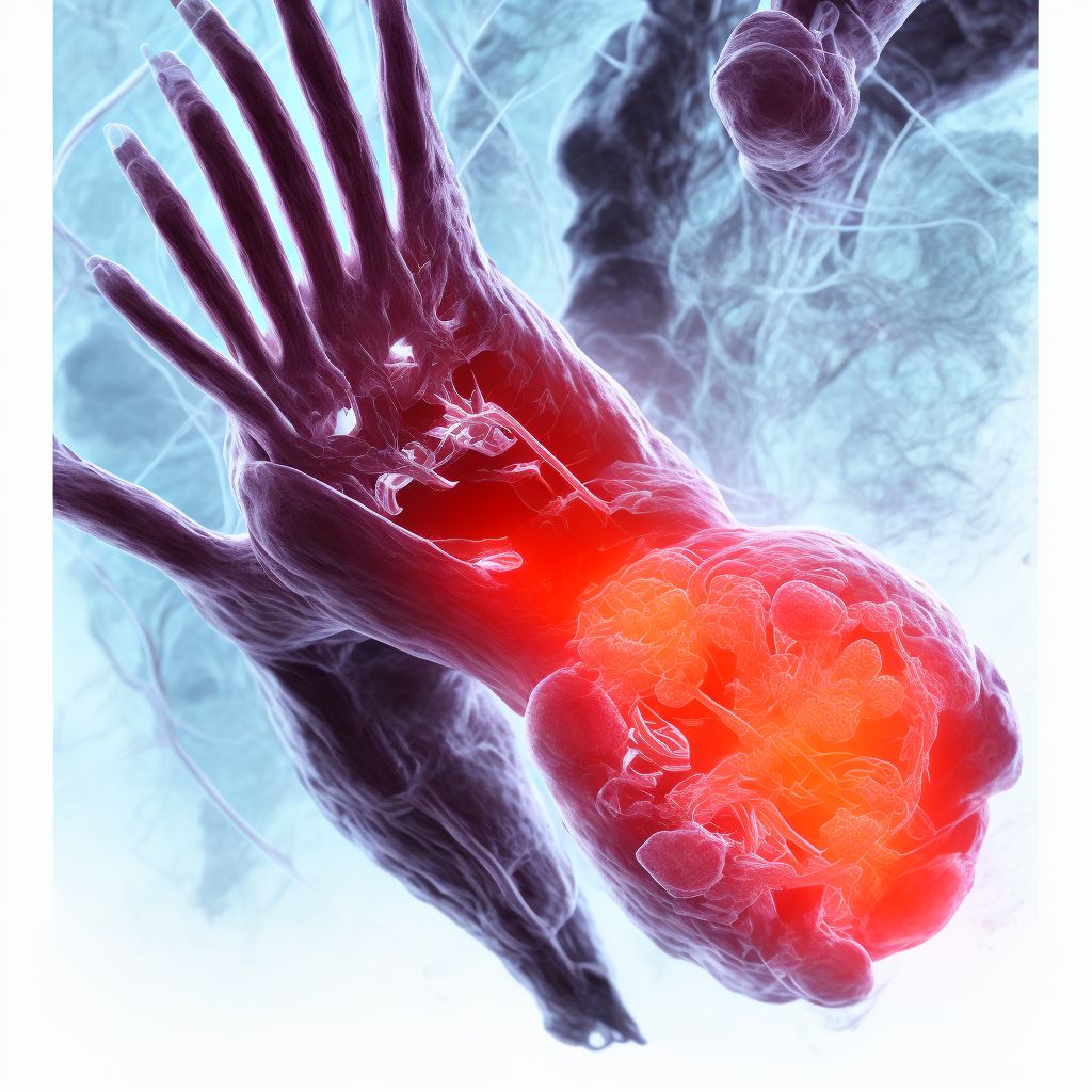 Unspecified injury of radial artery at wrist and hand level digital illustration