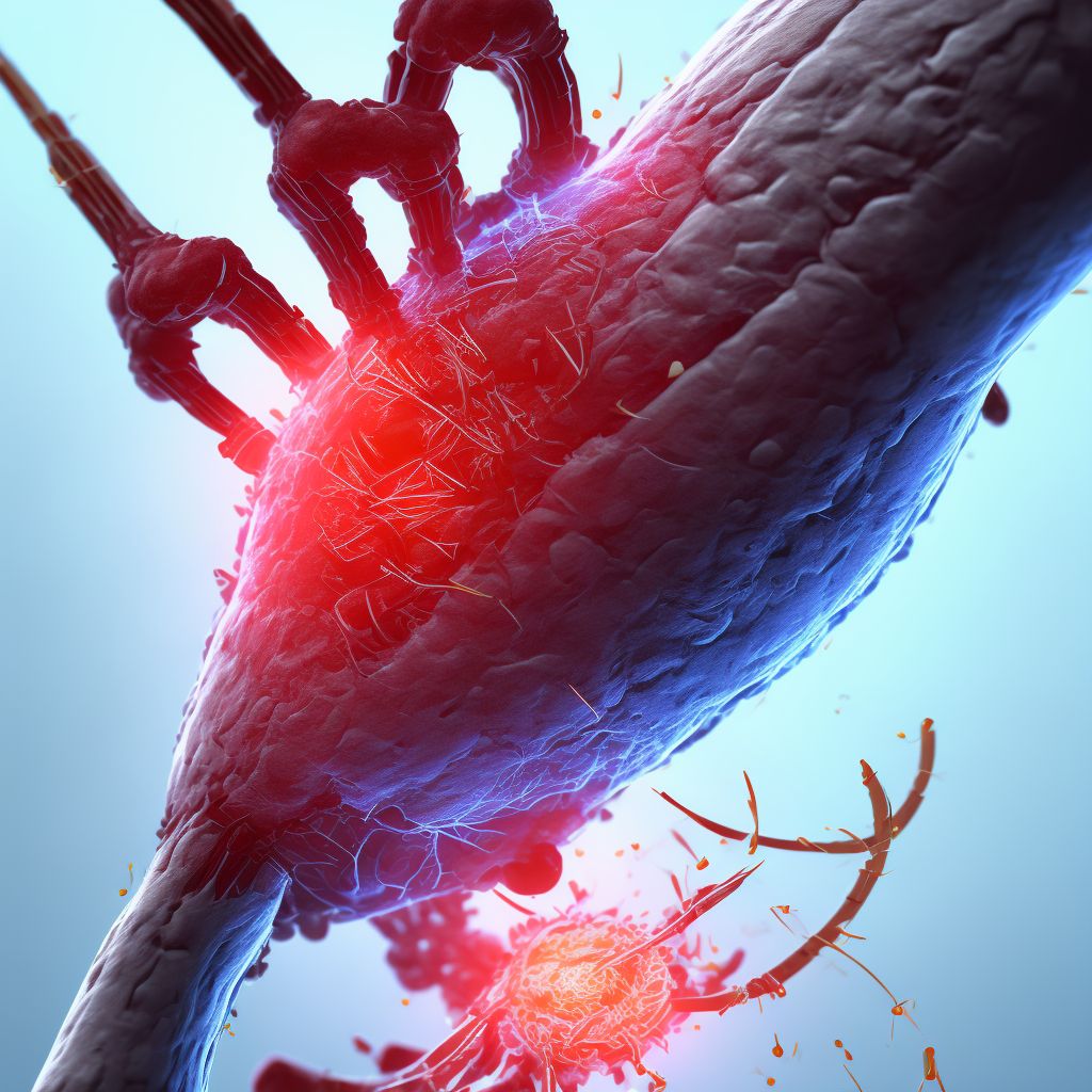 Laceration of radial artery at wrist and hand level digital illustration