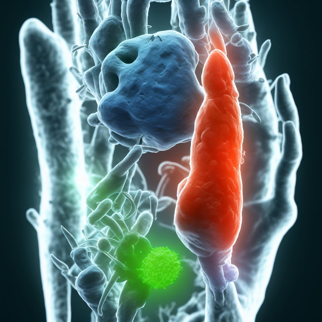 Unspecified injury of flexor muscle, fascia and tendon of other finger at wrist and hand level digital illustration