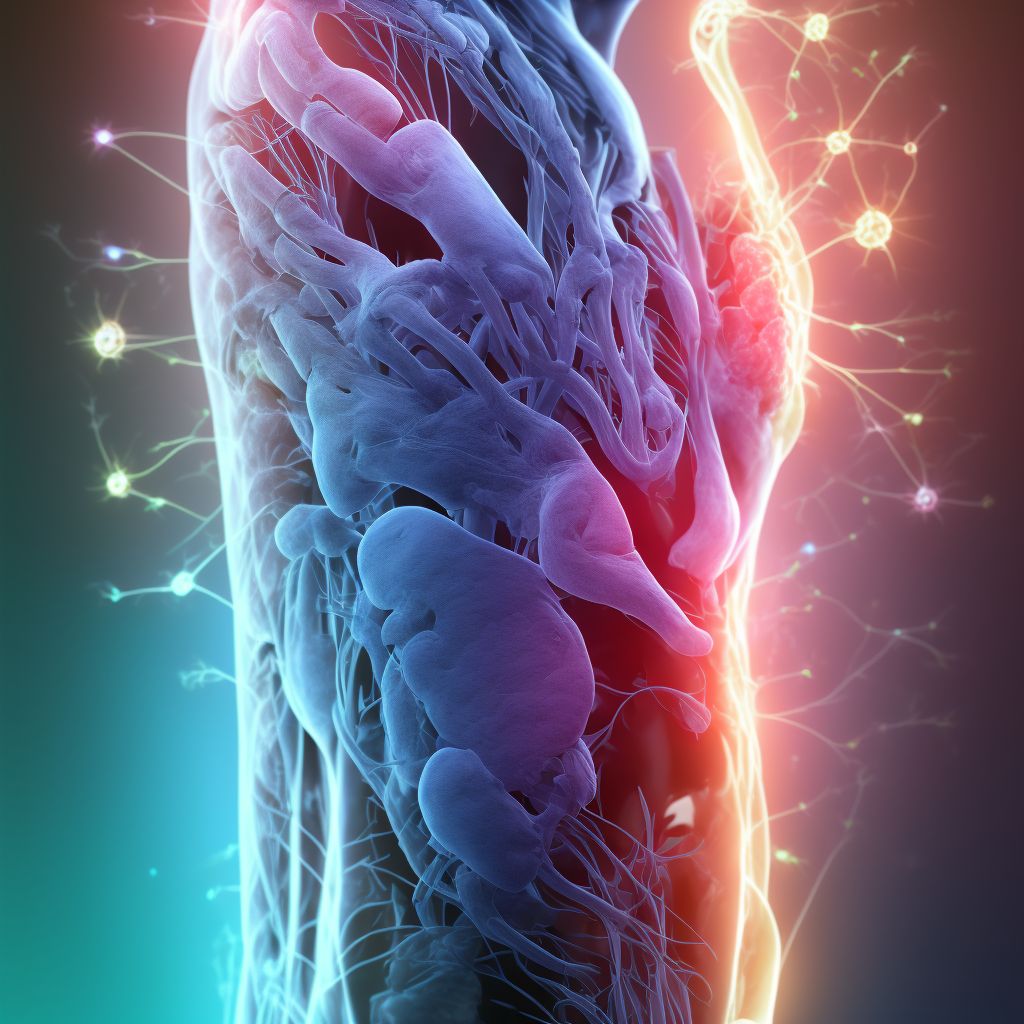 Unspecified injury of extensor muscle, fascia and tendon of right thumb at wrist and hand level digital illustration