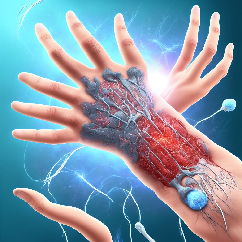 Laceration of extensor muscle, fascia and tendon of other and unspecified finger at wrist and hand level digital illustration