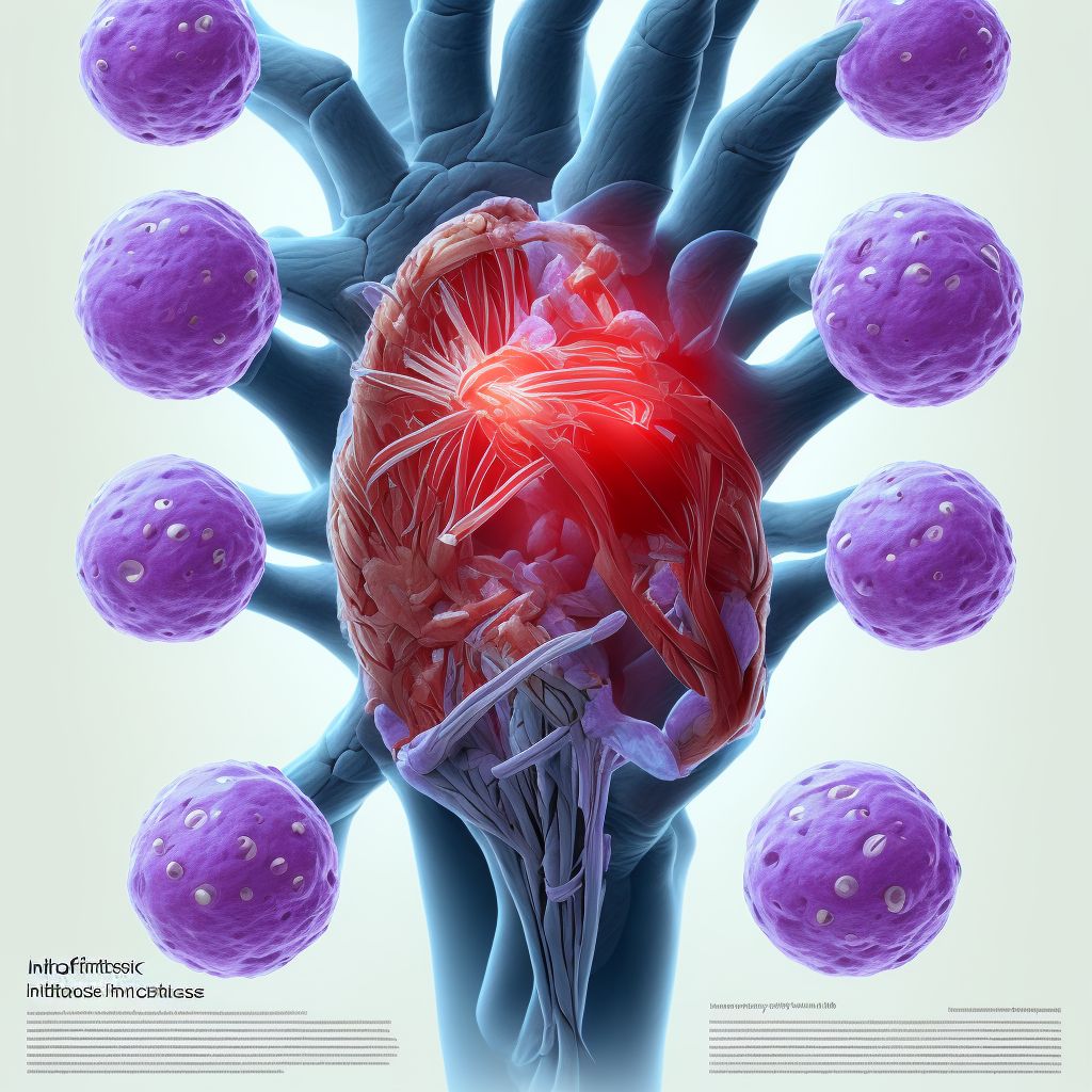 Strain of intrinsic muscle, fascia and tendon of unspecified finger at wrist and hand level digital illustration