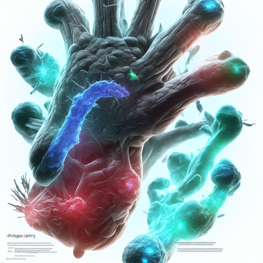 Other injury of intrinsic muscle, fascia and tendon of unspecified finger at wrist and hand level digital illustration