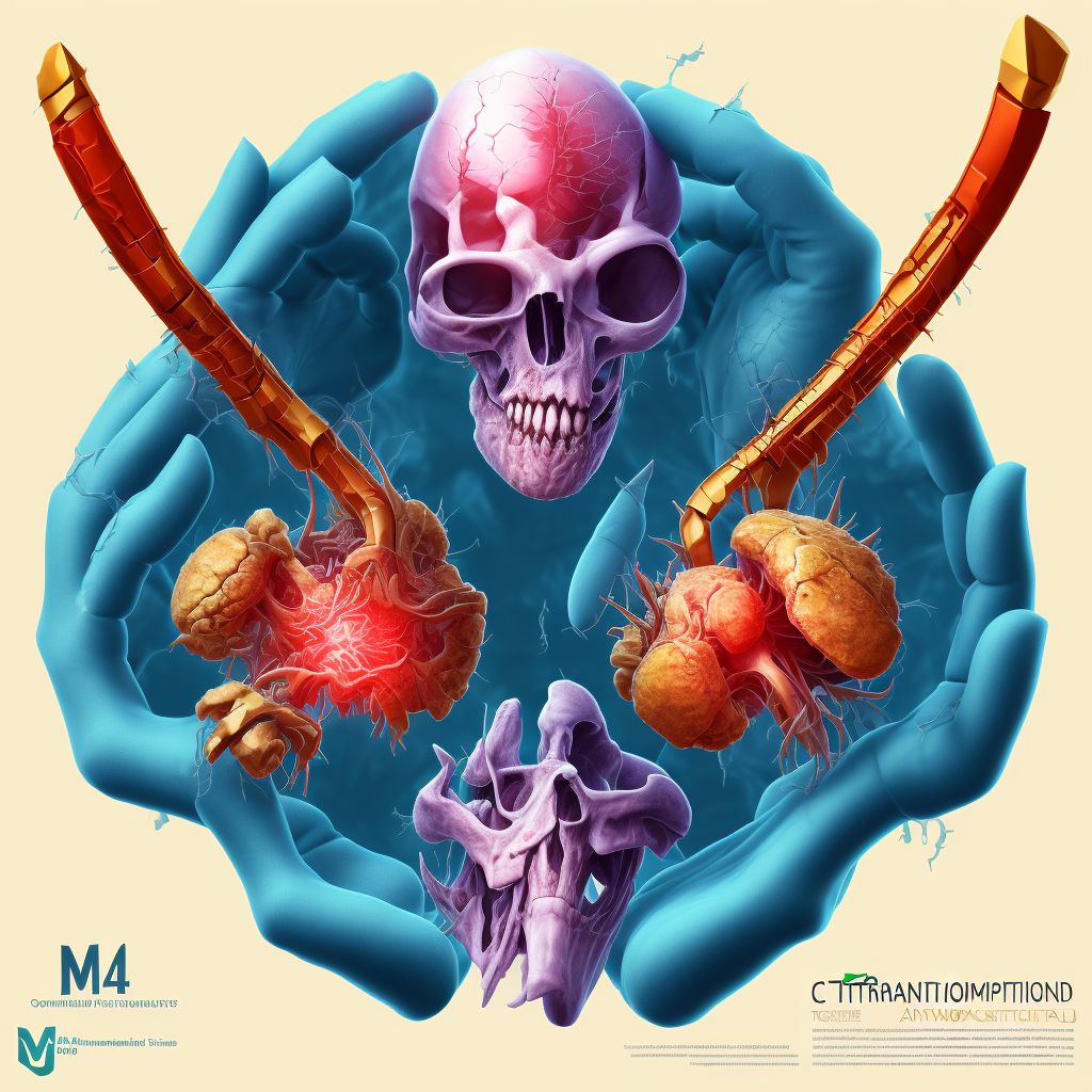 Complete traumatic transmetacarpal amputation of hand digital illustration