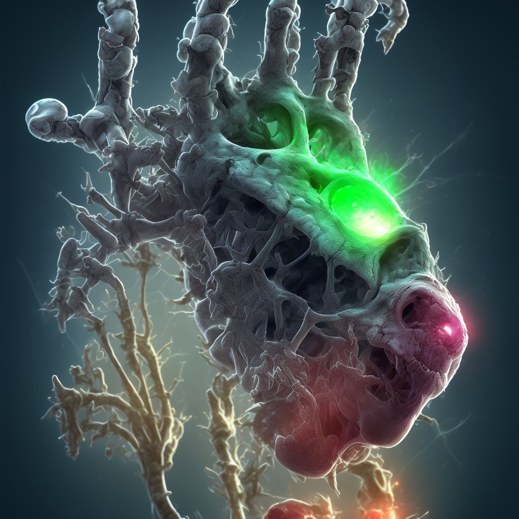 Partial traumatic transmetacarpal amputation of right hand digital illustration