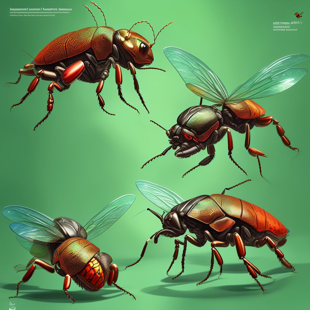 Insect bite (nonvenomous) of hip digital illustration