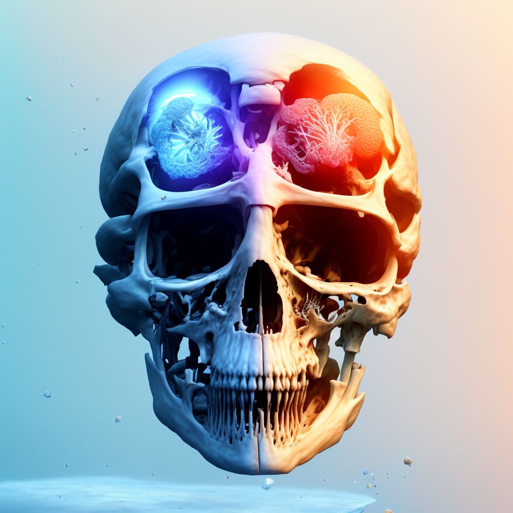 Unspecified fracture of head of right femur digital illustration