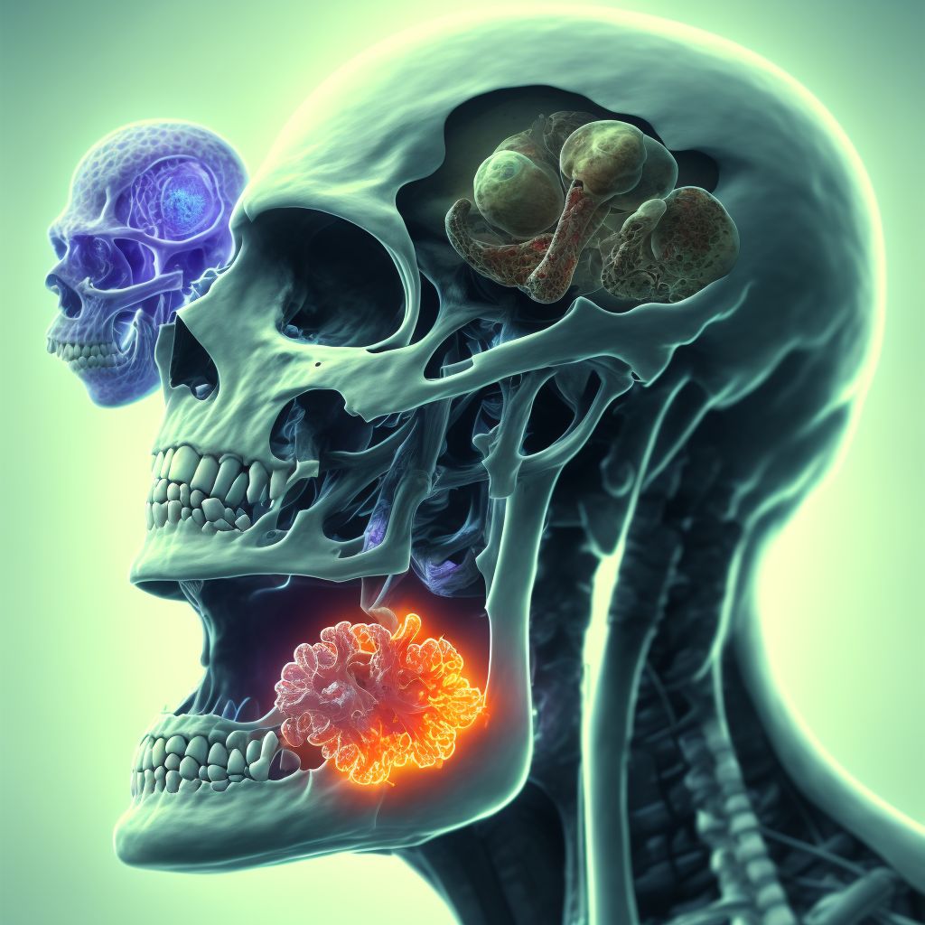 Nondisplaced articular fracture of head of right femur digital illustration