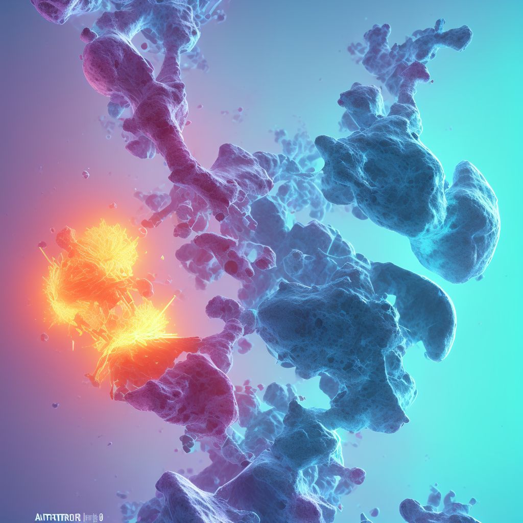 Nondisplaced subtrochanteric fracture of left femur digital illustration