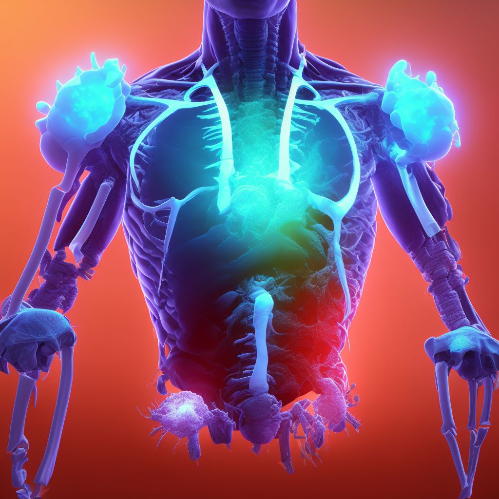 Iliofemoral ligament sprain of right hip digital illustration