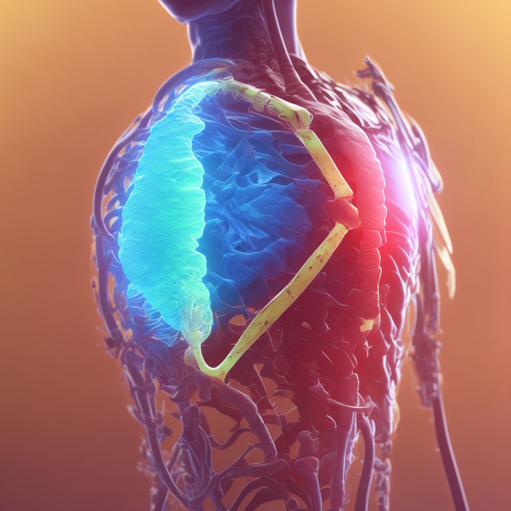 Iliofemoral ligament sprain of left hip digital illustration