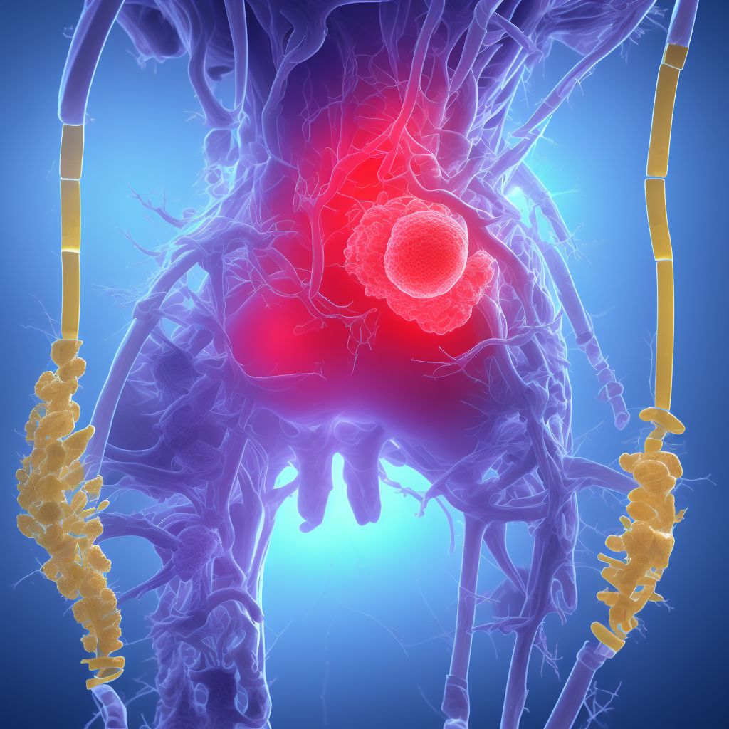 Injury of sciatic nerve at hip and thigh level digital illustration