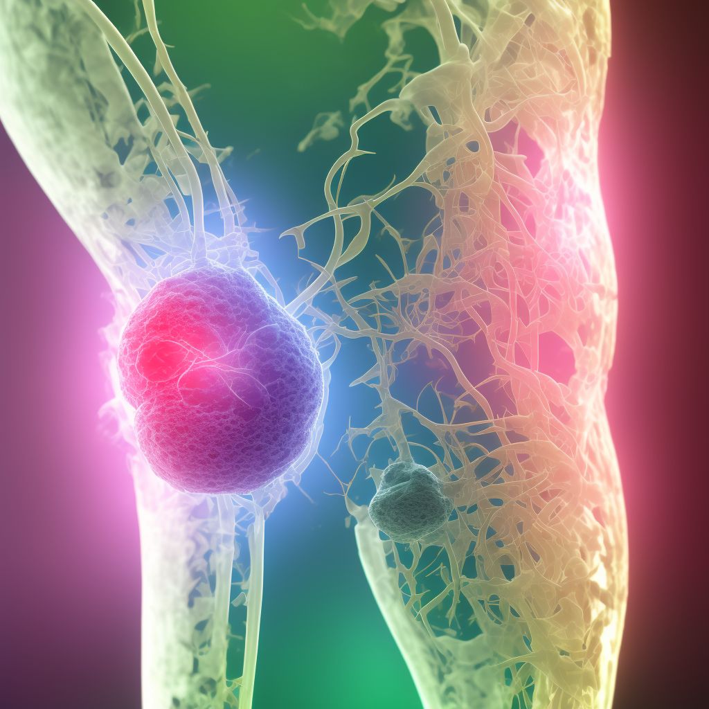 Injury of sciatic nerve at hip and thigh level, right leg digital illustration