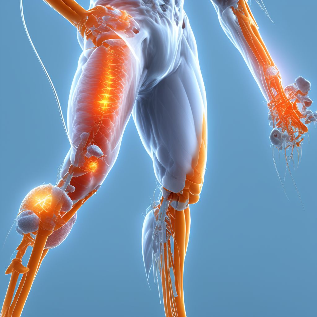 Injury of femoral nerve at hip and thigh level digital illustration