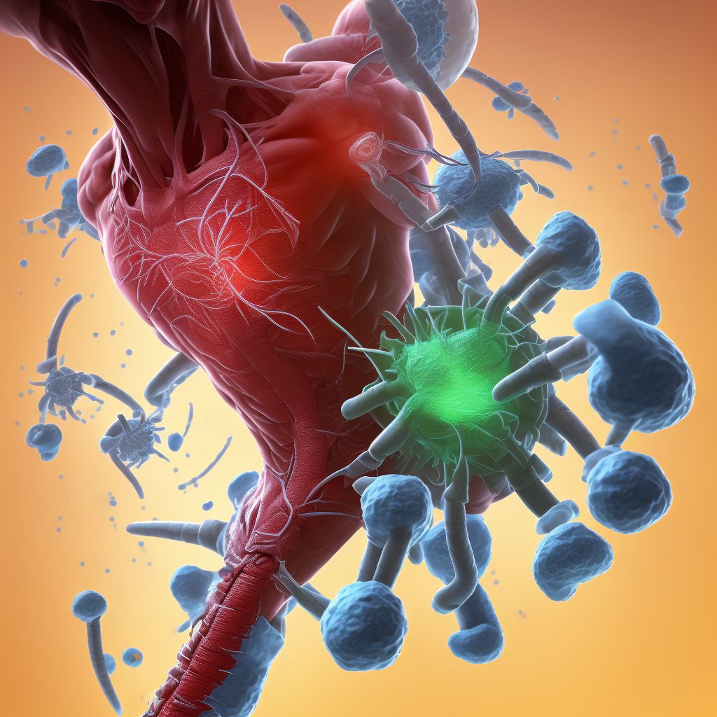 Major laceration of femoral artery, unspecified leg digital illustration