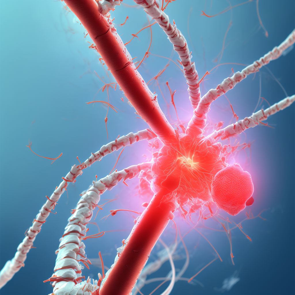 Other specified injury of femoral artery, left leg digital illustration