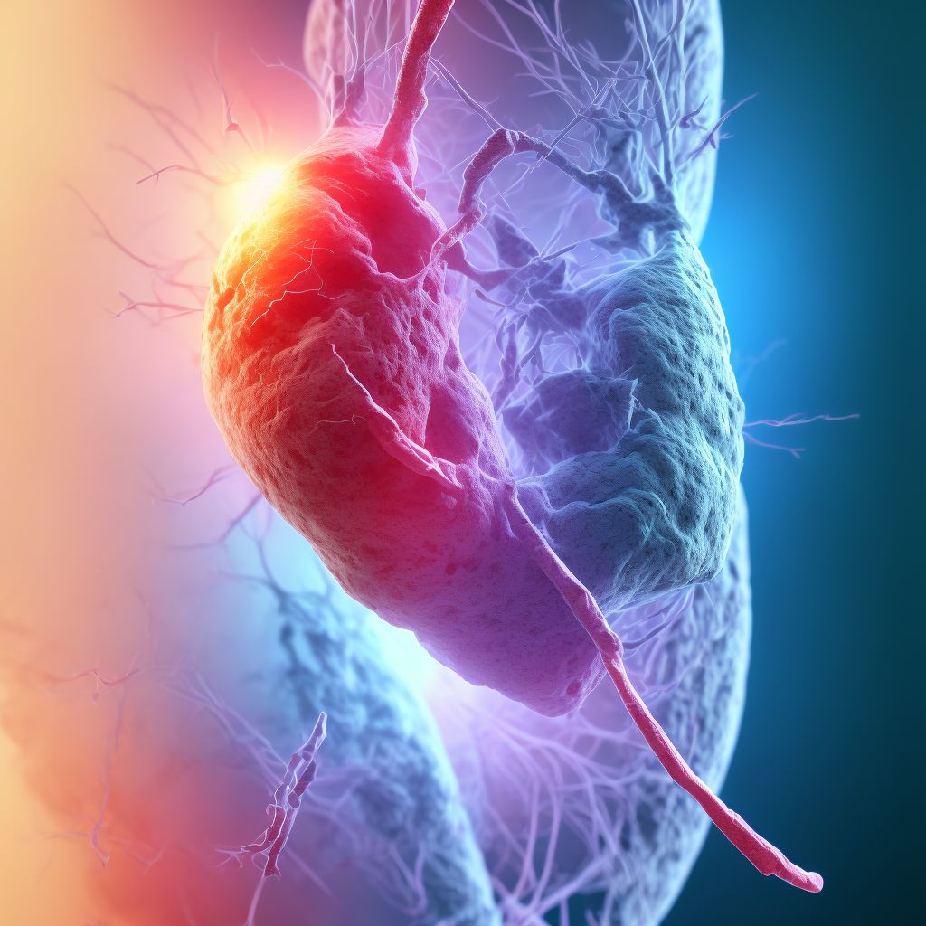 Major laceration of femoral vein at hip and thigh level, left leg digital illustration