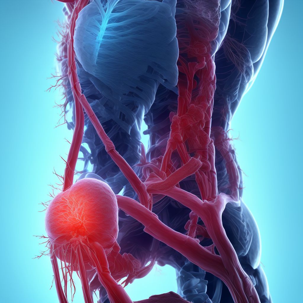 Unspecified injury of greater saphenous vein at hip and thigh level digital illustration