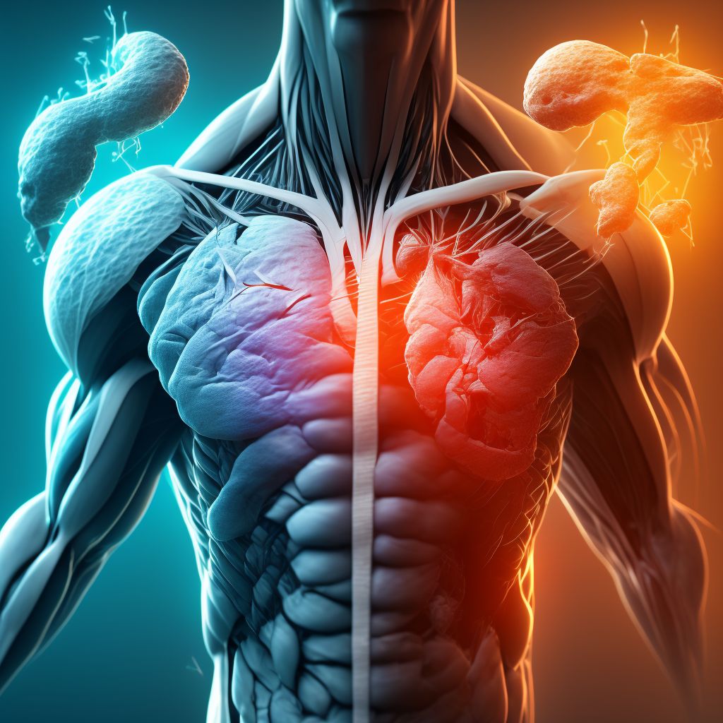 Laceration of muscle, fascia and tendon of left hip digital illustration