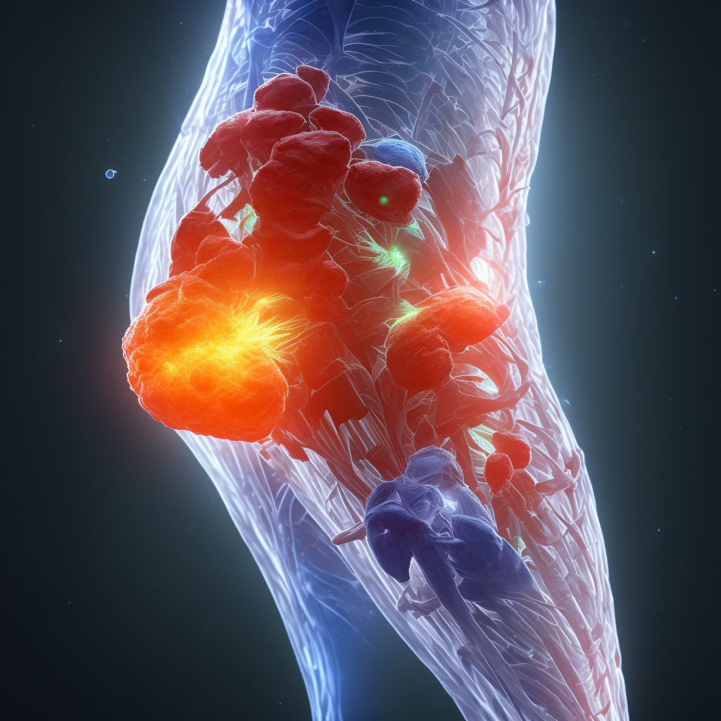 Strain of adductor muscle, fascia and tendon of thigh digital illustration