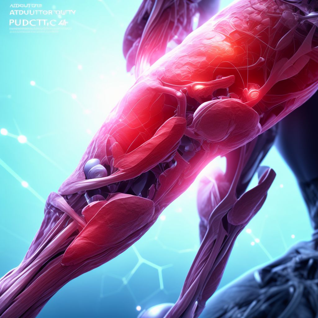 Other injury of adductor muscle, fascia and tendon of unspecified thigh digital illustration