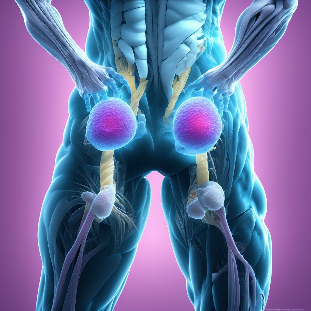 Injury of muscle, fascia and tendon of the posterior muscle group at thigh level digital illustration