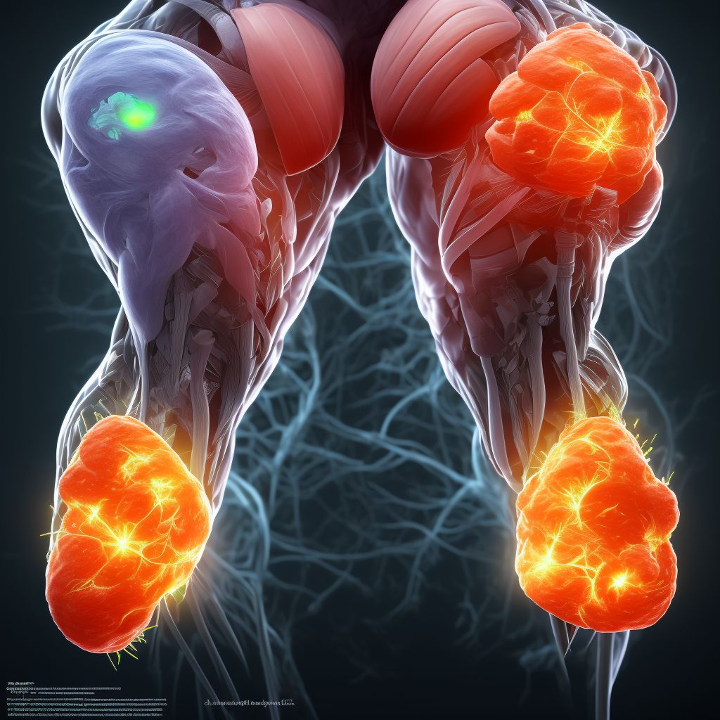 Other specified injury of muscle, fascia and tendon of the posterior muscle group at thigh level digital illustration