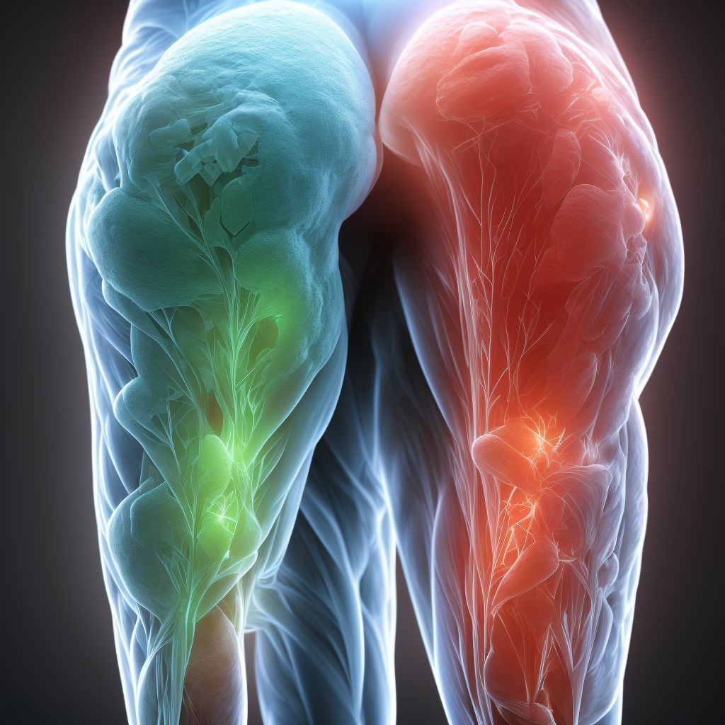 Other specified injury of muscle, fascia and tendon of the posterior muscle group at thigh level, unspecified thigh digital illustration