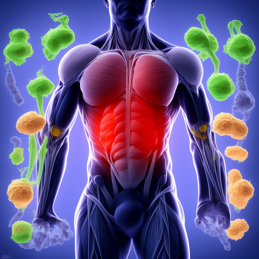 Strain of other specified muscles, fascia and tendons at thigh level, unspecified thigh digital illustration