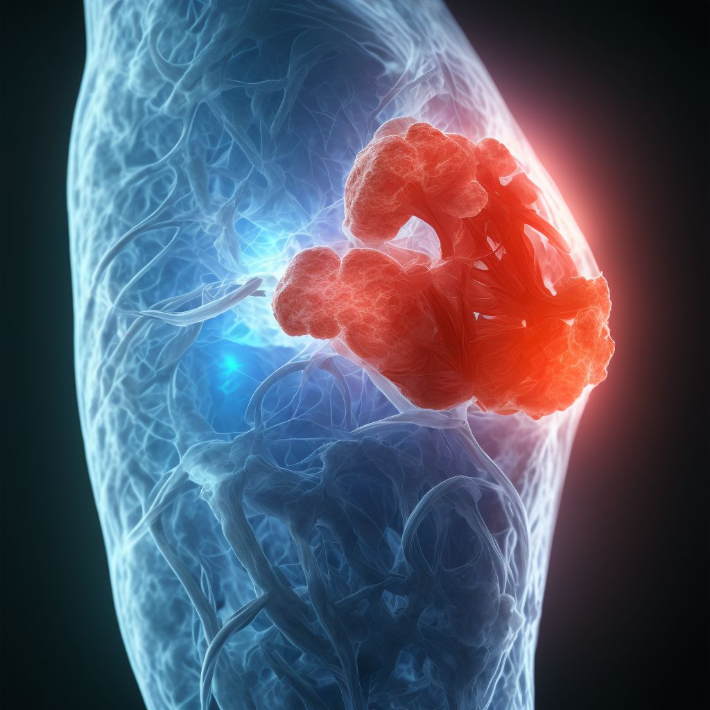 Laceration of unspecified muscles, fascia and tendons at thigh level, right thigh digital illustration