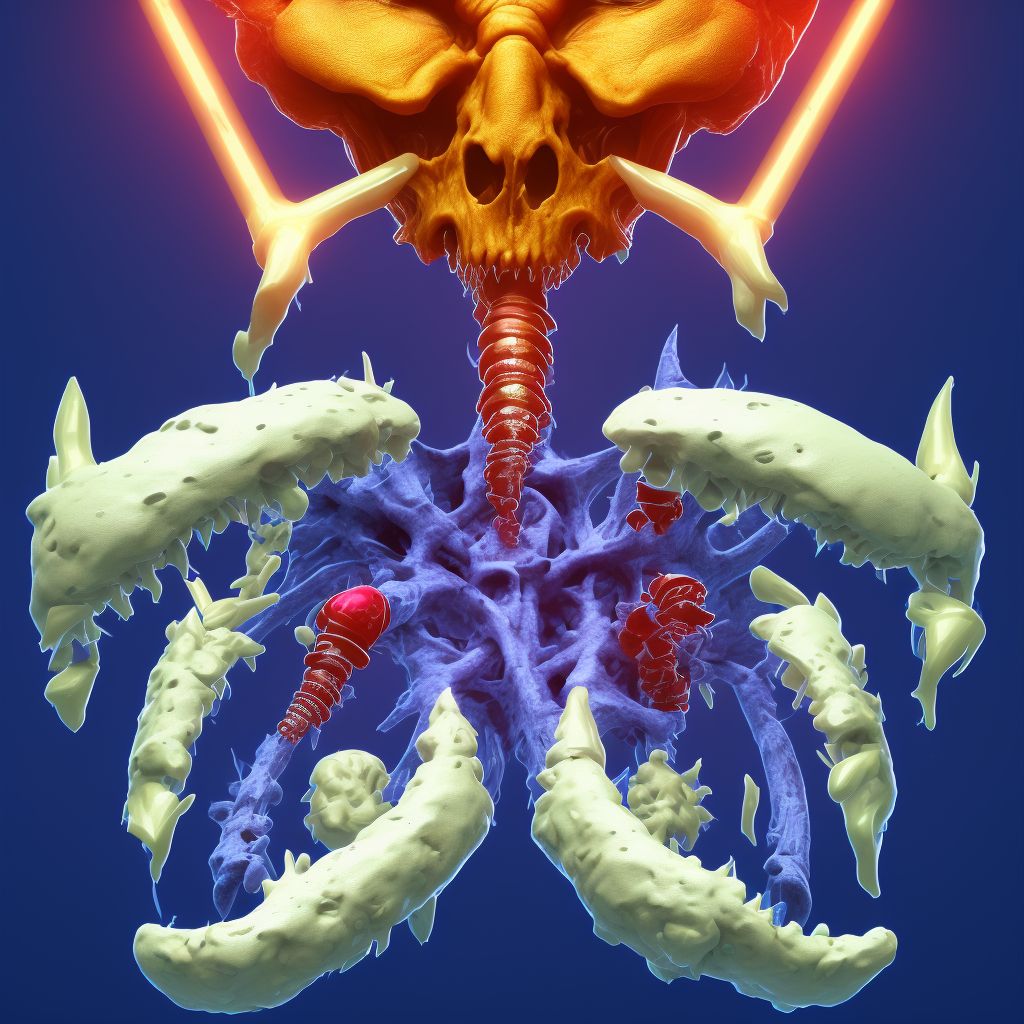 Complete traumatic amputation at unspecified hip joint digital illustration