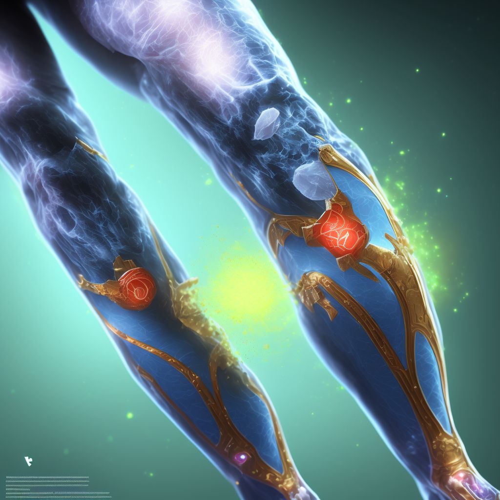 Superficial injury of knee and lower leg digital illustration