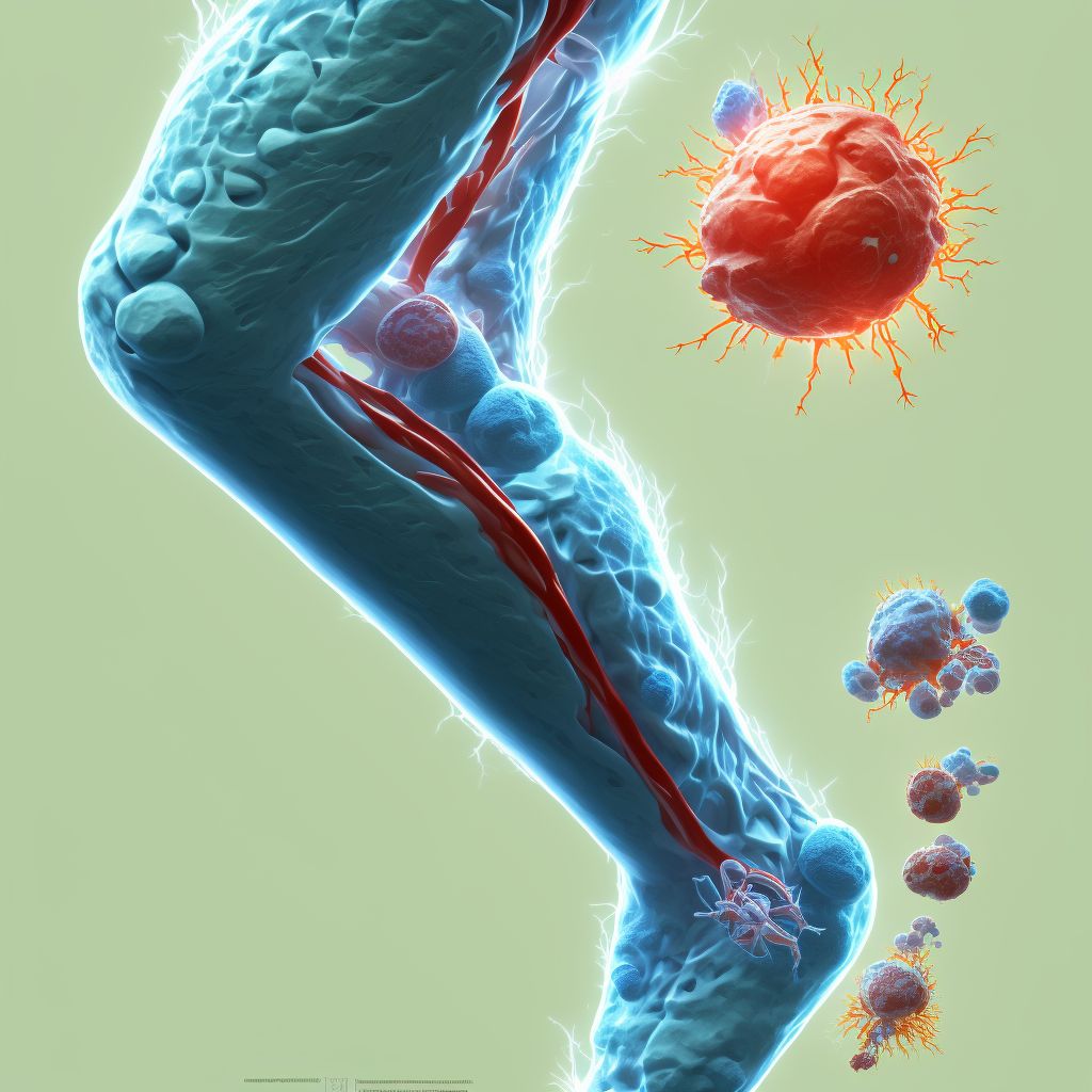 Contusion of right lower leg digital illustration