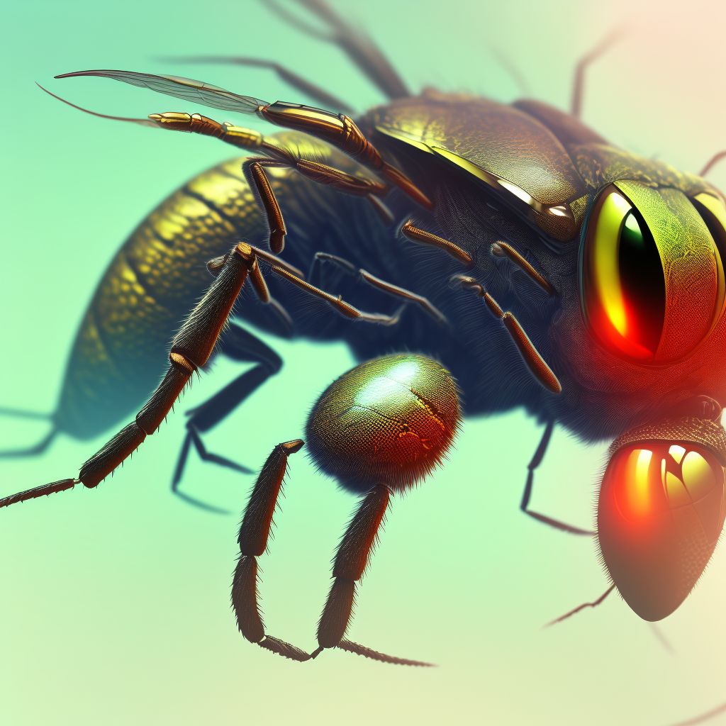 Insect bite (nonvenomous), unspecified knee digital illustration