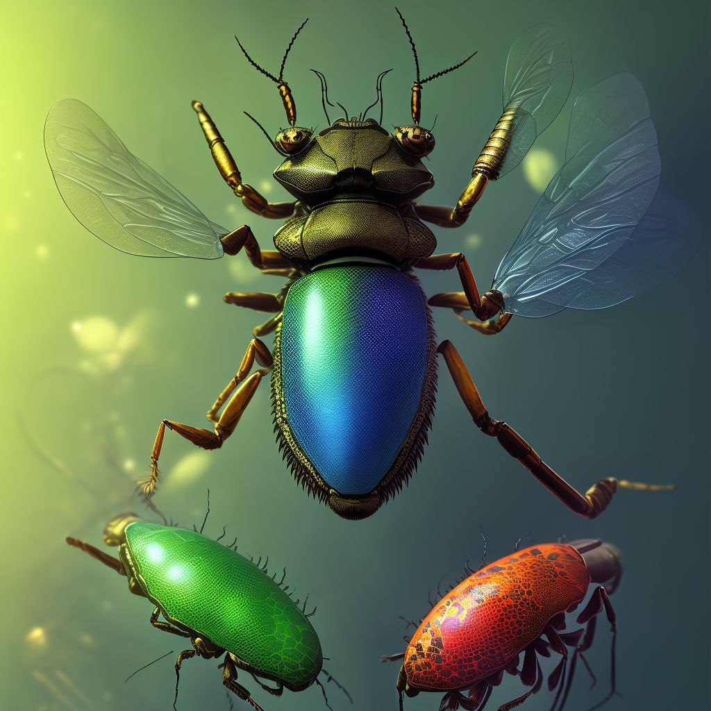 Insect bite (nonvenomous), left lower leg digital illustration