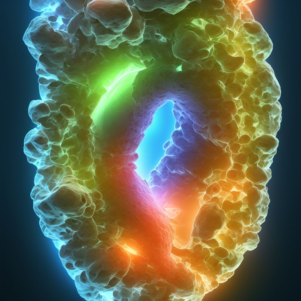 Torus fracture of upper end of left tibia digital illustration