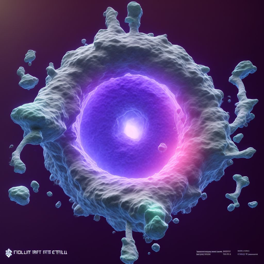 Torus fracture of upper end of left fibula digital illustration