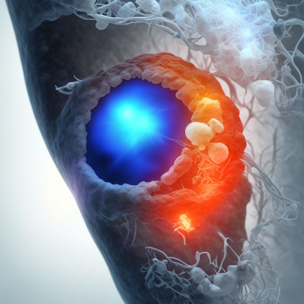 Peripheral tear of medial meniscus, current injury, right knee digital illustration