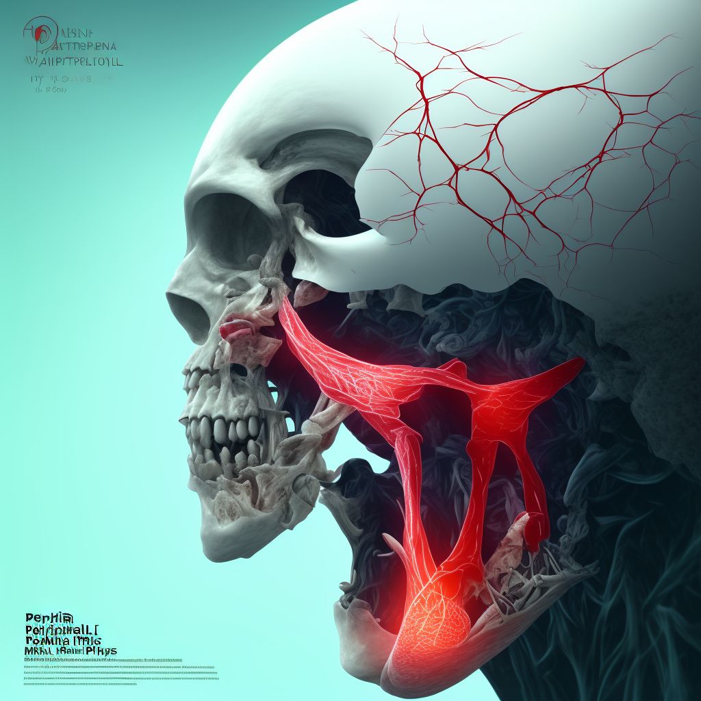 Peripheral tear of medial meniscus, current injury, left knee digital illustration