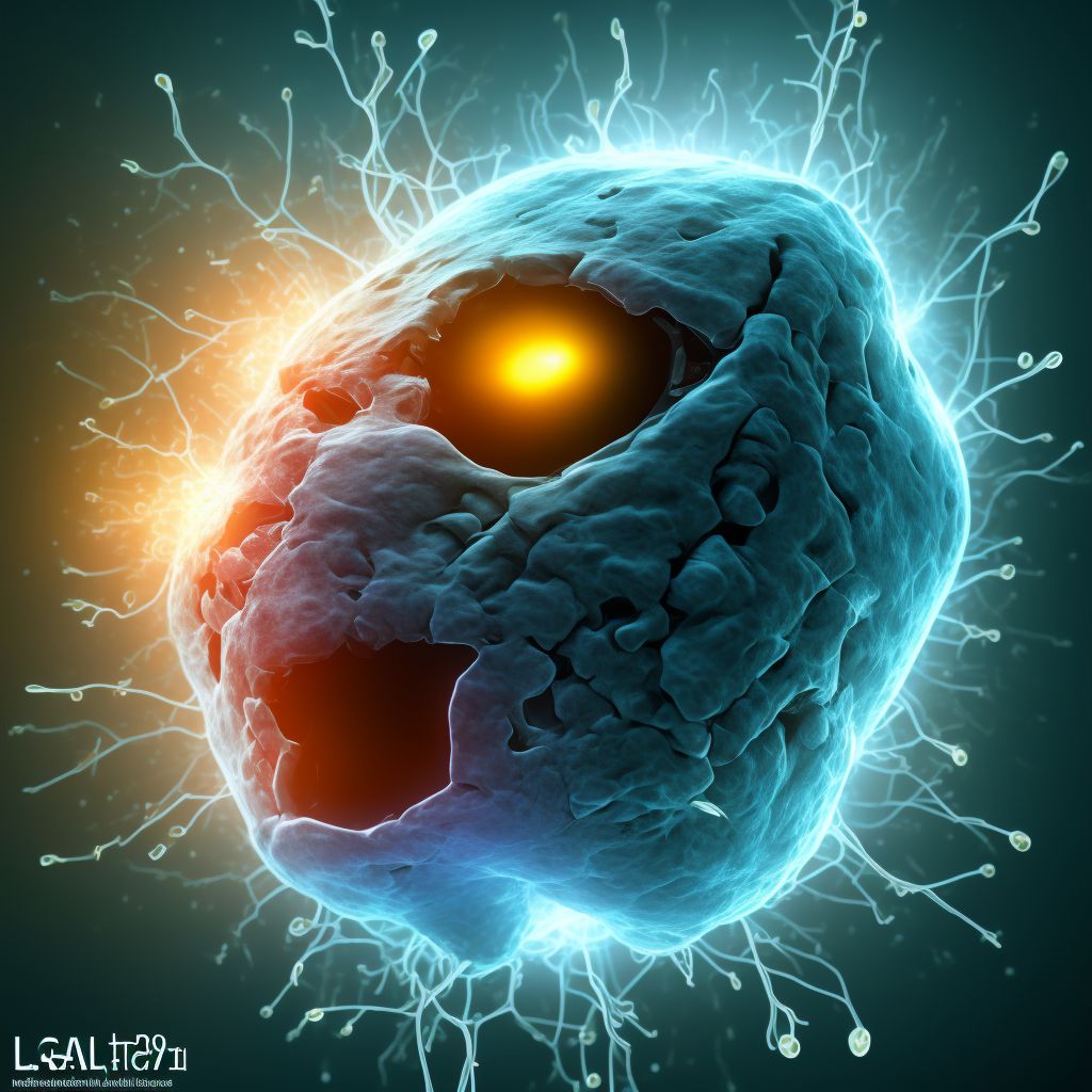 Tear of articular cartilage of right knee, current digital illustration