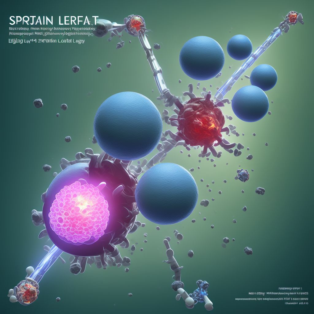 Sprain of posterior cruciate ligament of knee digital illustration