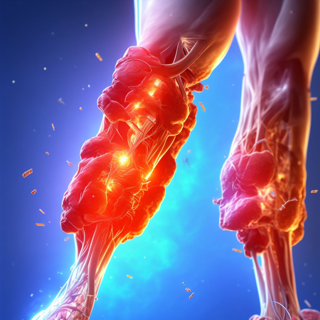 Unspecified injury of popliteal artery, left leg digital illustration