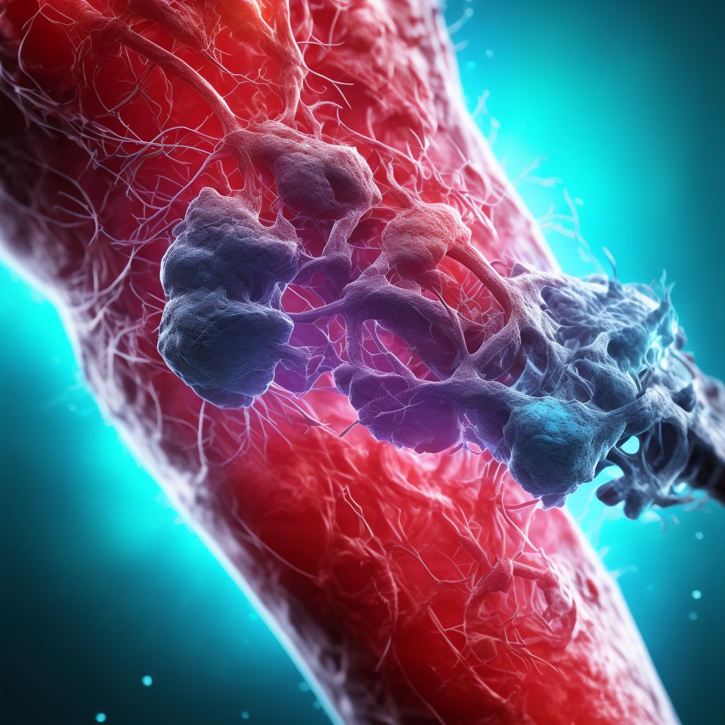 Laceration of popliteal artery digital illustration