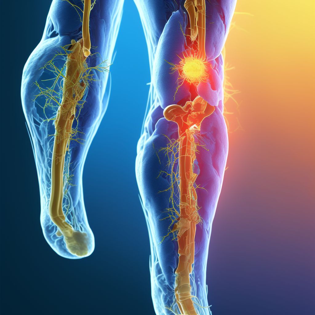 Other specified injury of popliteal artery, unspecified leg digital illustration